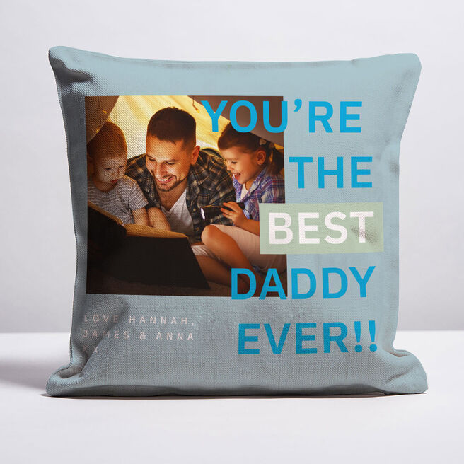 Photo Upload Natural Cushion - Best Daddy Ever