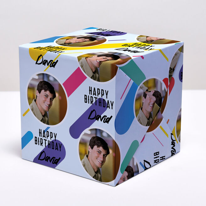 Photo Upload Wrapping Paper - Retro Circles