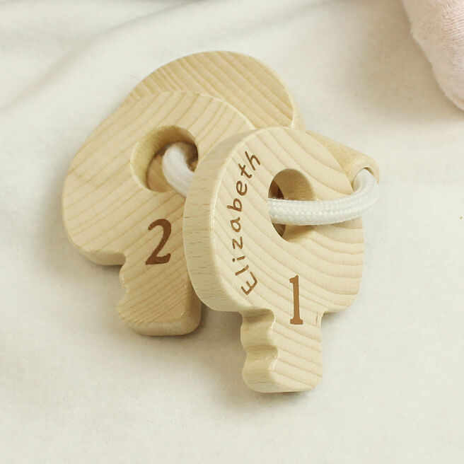Personalised Wooden Baby Keys