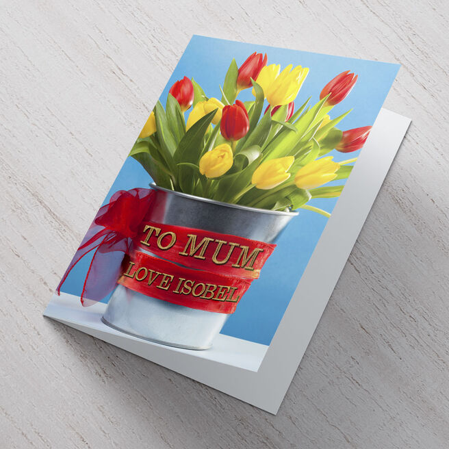 Personalised Card - Tulip Bucket