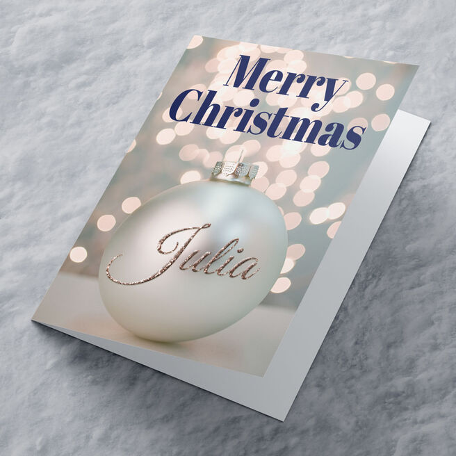Personalised Christmas Card - Merry Bauble