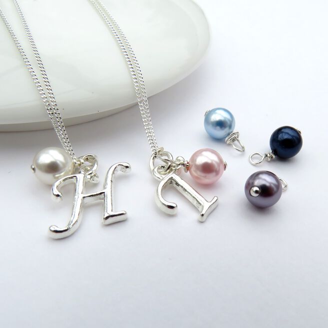 Personalised Initial Necklace - Pearl