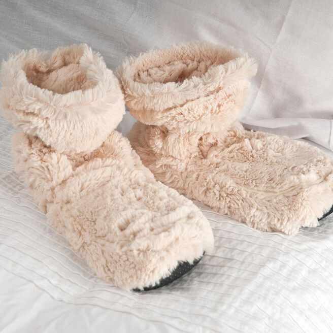Cozy Boots Cream Microwavable Slipper Boots - Mother's Day