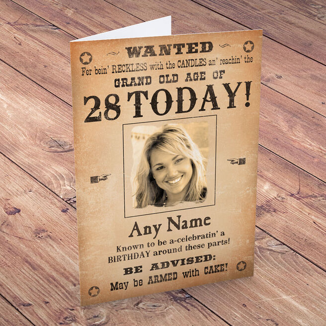 Photo Upload Card - Wanted, Birthday Today