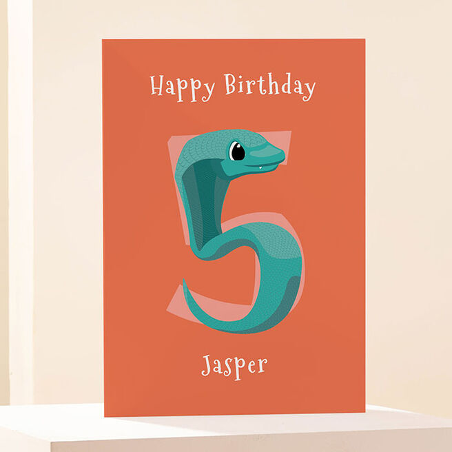 Personalised Card - Happy 5th Birthday Cobra