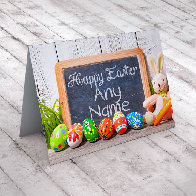 Personalised Easter Card - Chalkboard & Bunny