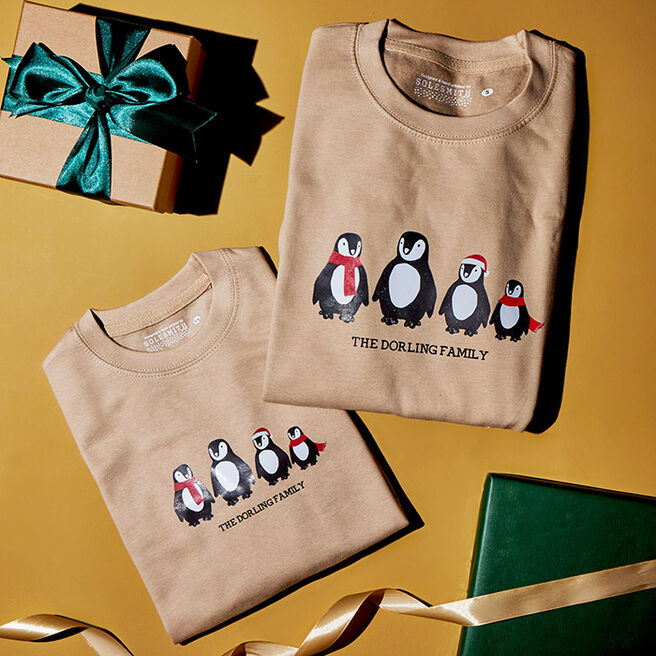 Personalised Family Christmas Penguin Jumper