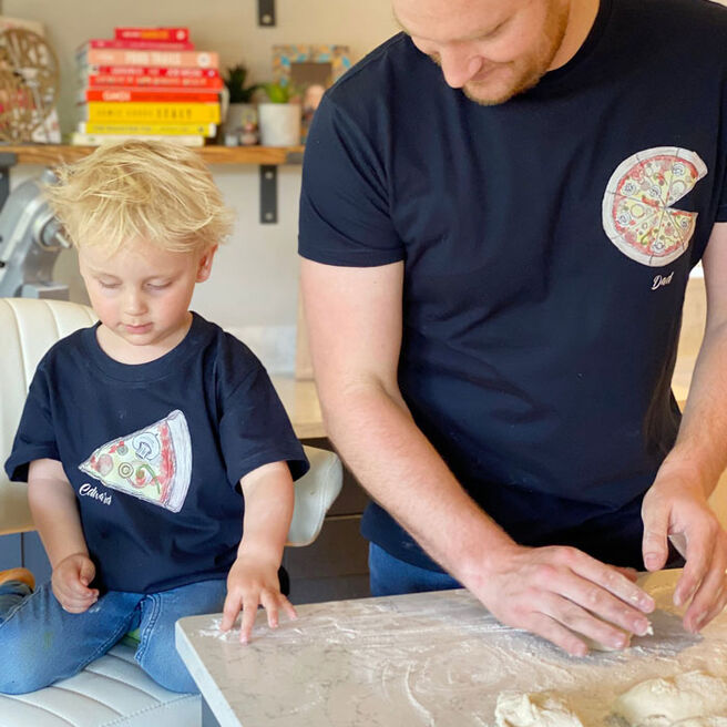 Personalised Daddy and Me Pizza T-Shirts - 1 Child