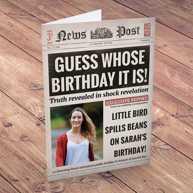 Photo Upload Card - Birthday News, Whose Birthday is it?