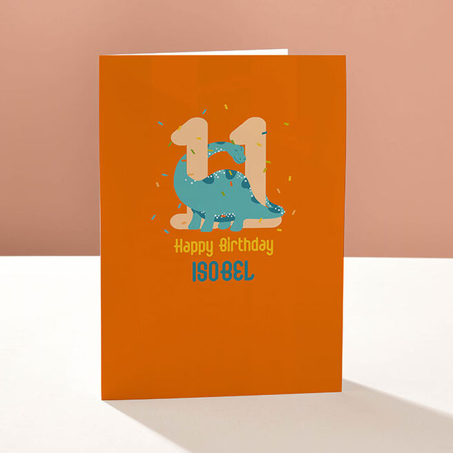 Personalised Birthday Card - Dino Eleven