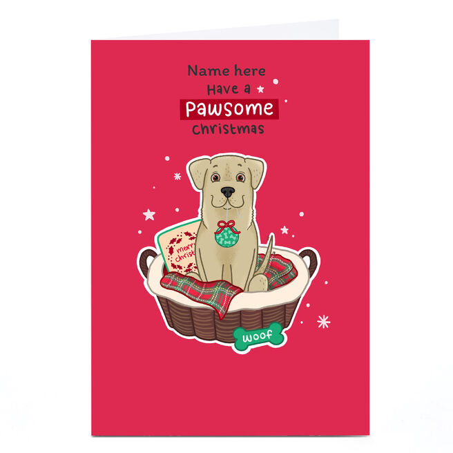 Personalised Blue Kiwi Christmas Card - Christmas Labrador