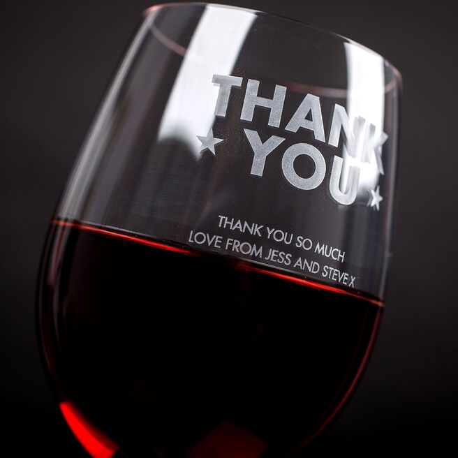 Personalised Wine Glass - Thank You Stars