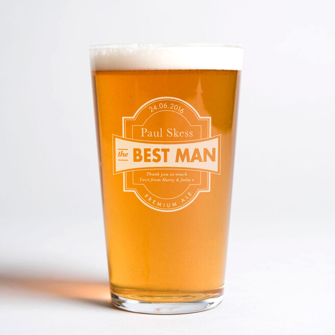 Personalised Pint Glass - Premium Best Man