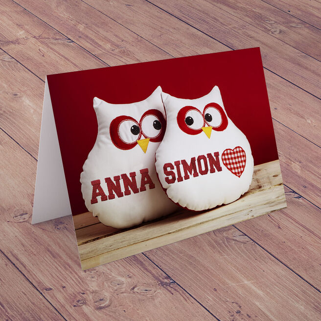 Personalised Card - Owl Heart