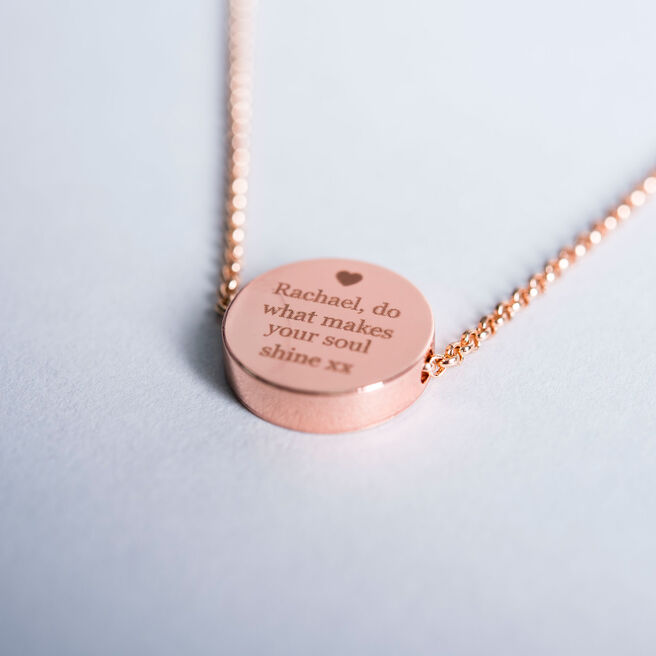 Personalised Necklace - Rose Gold Disc
