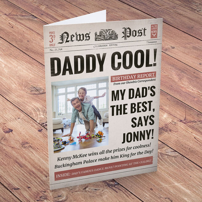 Photo Upload Card - Birthday News, Daddy Cool
