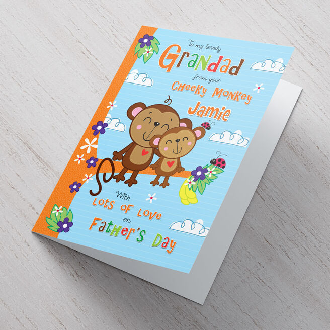 Personalised Father's Day Card - Grandad's Cheeky Monkey