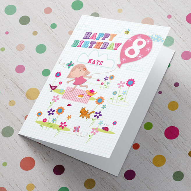 Personalised Card - 8th Birthday Balloon