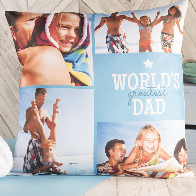 Multi Photo Cushion - World's Greatest Dad