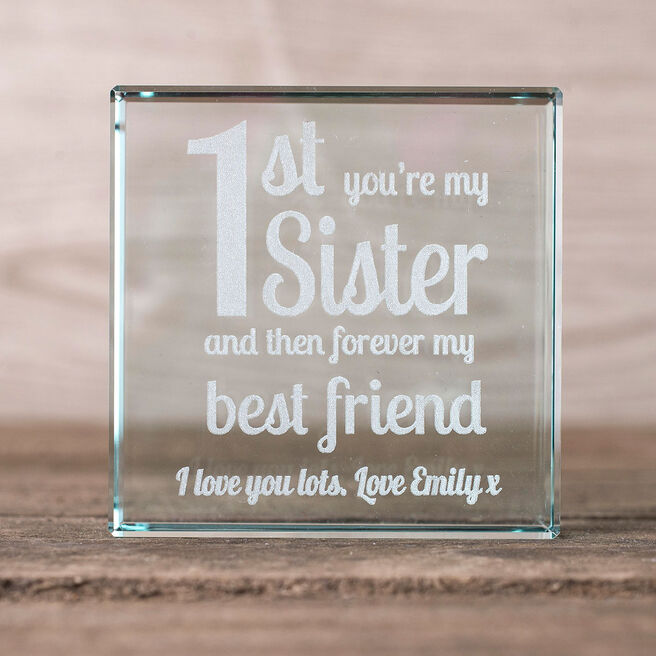 Personalised Glass Token - 1st You're My Sister, Forever Best Friend