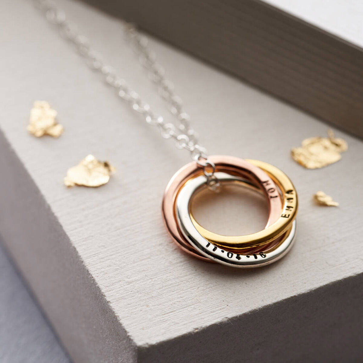 Posh Totty Designs Personalised Wabi Sabi Russian Ring Necklace -  Livingstons Jewellers