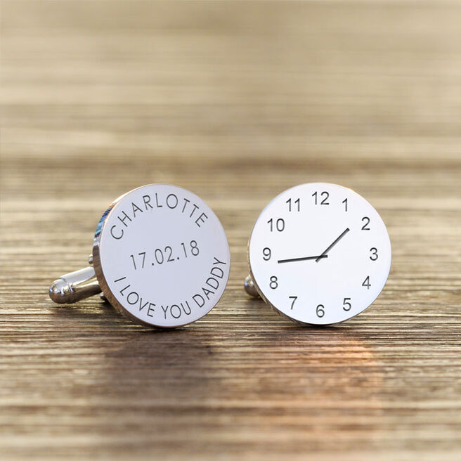 Personalised I Love You Daddy Time Cufflinks
