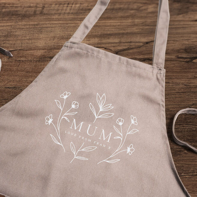 Personalised Apron - Floral Name - Mother's Day