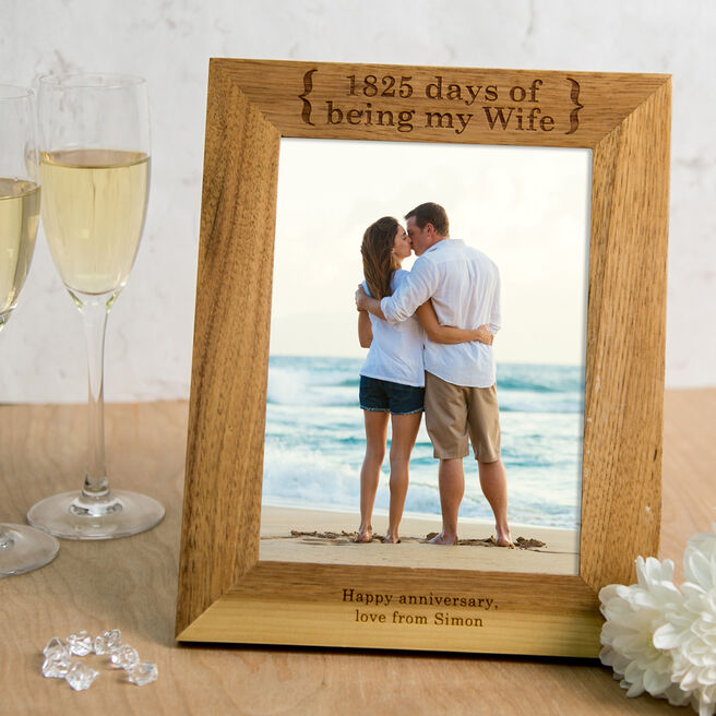 Personalised Wooden Photo Frame - My Wife For 1825 Days 5 Years
