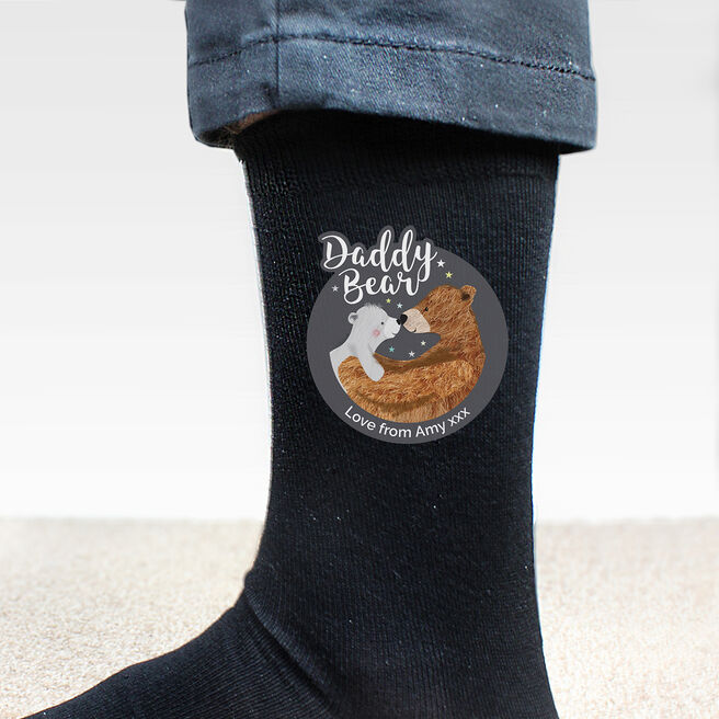 Personalised Daddy Bear Men's Socks - Message