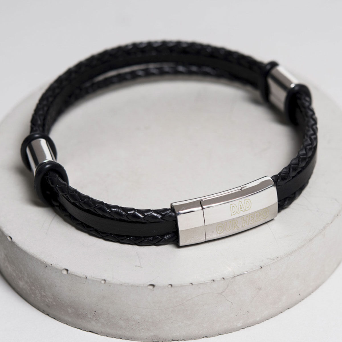 Tateossian - Turbo Black Leather Bracelet | Mitchell Stores