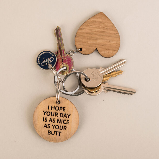 Engraved Wooden Key Ring - Your Day