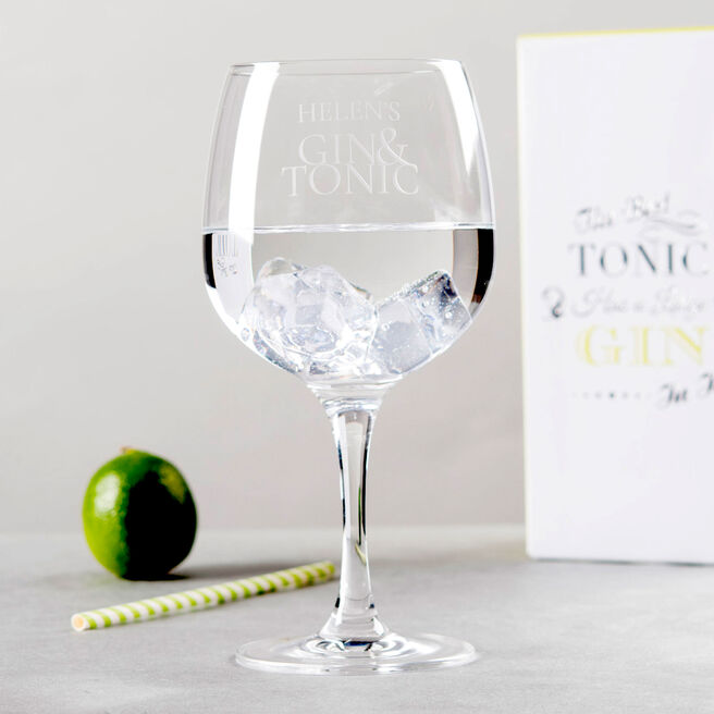 Personalised Premium Gin Glass - Gin & Tonic
