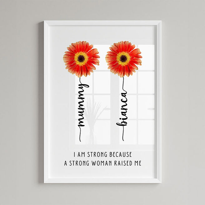 Personalised Strong Woman Flower Print