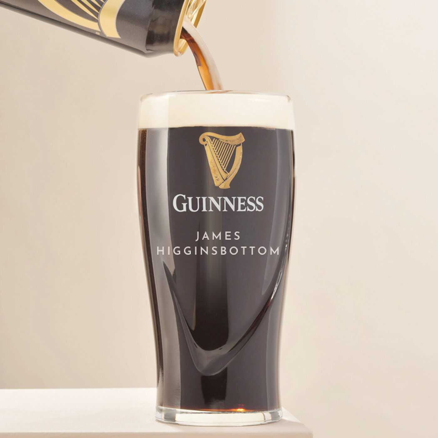 Personalised Engraved Birthday Guinness Glass 18th, 21st, 30th, 40th, 50th,  60th, 70th Birthday Gift Guinness Lover Gift for Him 