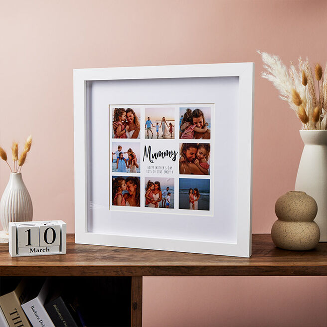 Multi Photo Upload Square Framed Print - Mummy 8 Photos - Mother's Day
