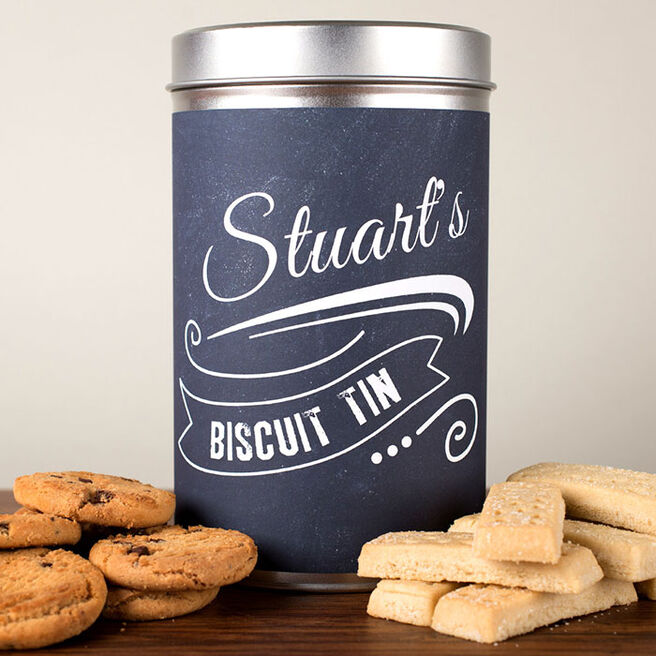 Personalised Tin With Biscuits - Chalkboard