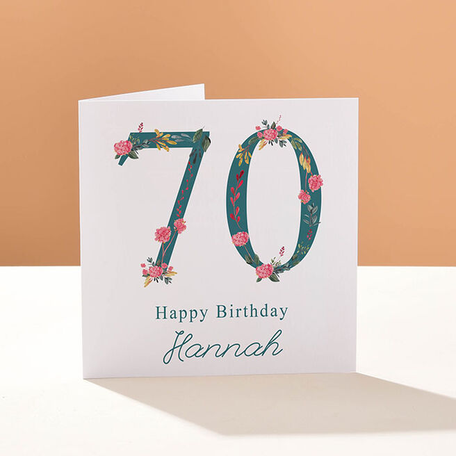 Personalised Card - Floral Square 70
