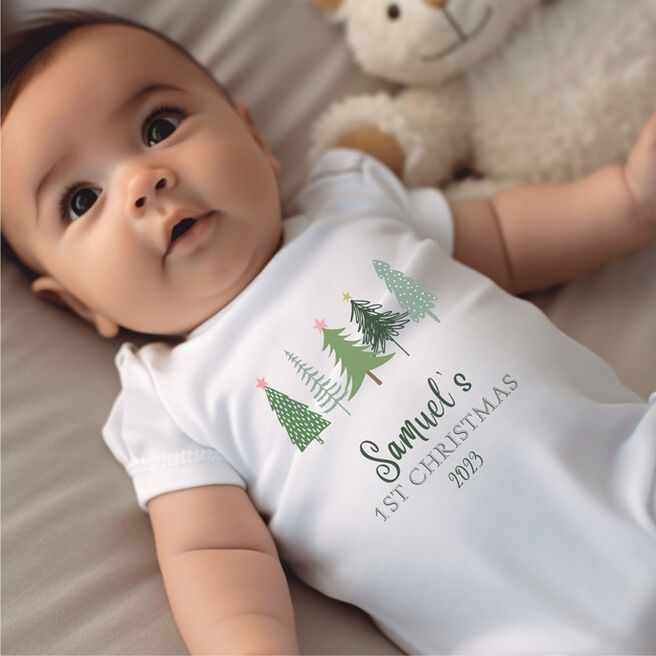 Personalised Christmas Fir Tree Babywear