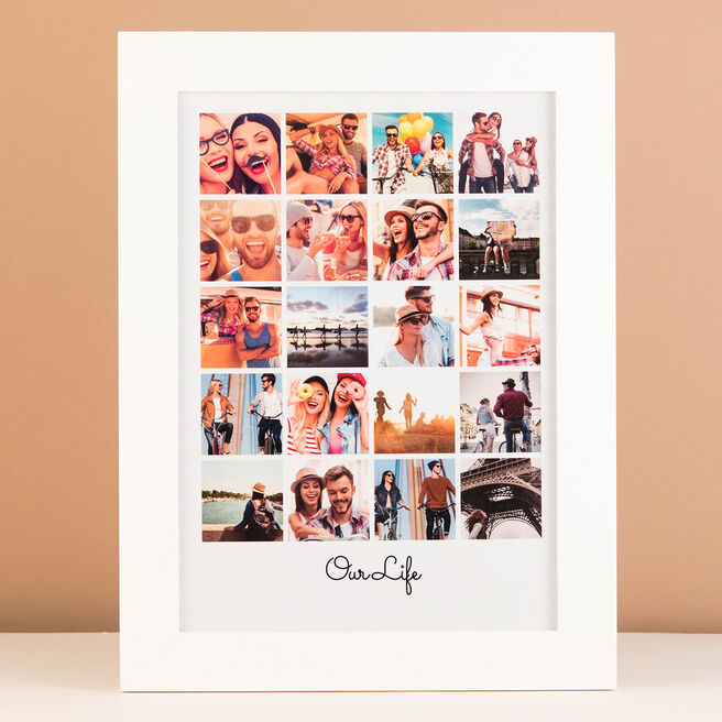 Multi Photo Upload Framed Print - Photos With Message