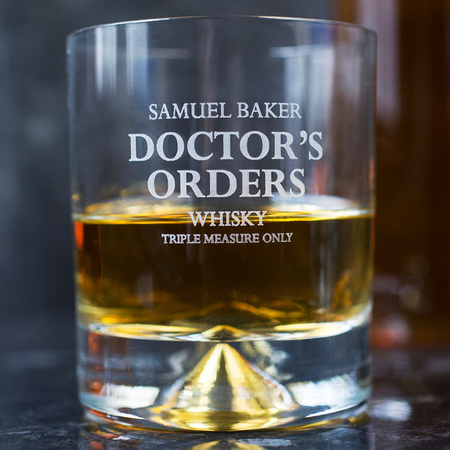 Engraved Stern Whisky Glass - Doctor's Orders