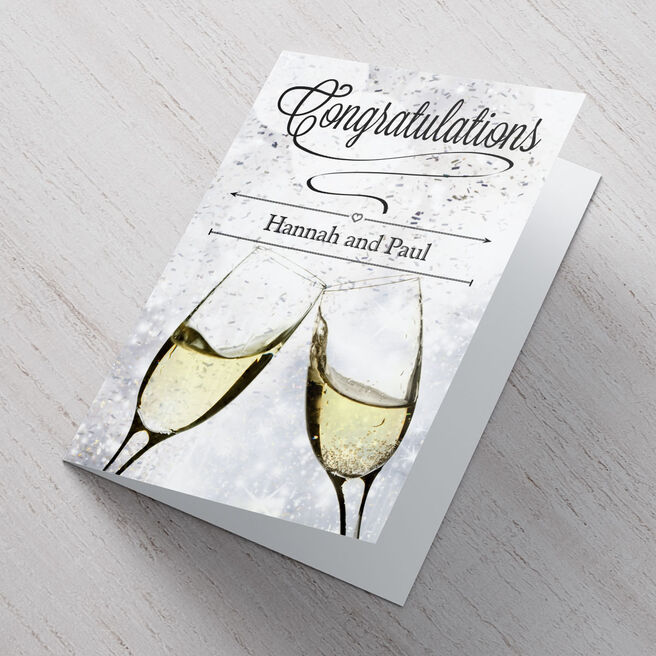 Personalised Card - Congratulations Champagne