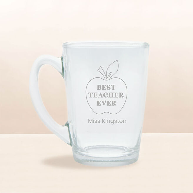 Engraved New Morning Glass - Floral Teacher