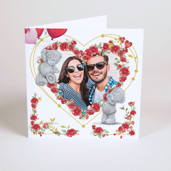 Photo Upload Me to You Card - Roses Balloon Ride