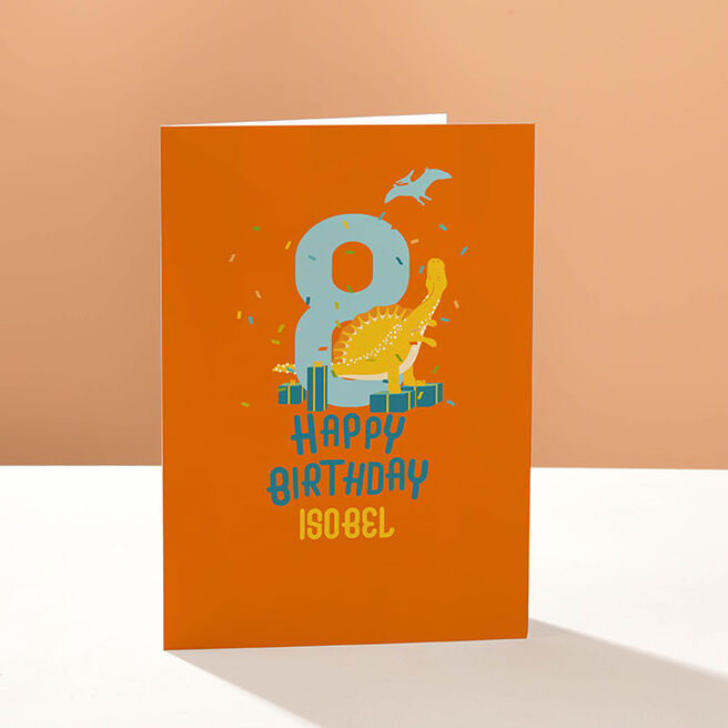 Personalised Birthday Card - Dino Eight
