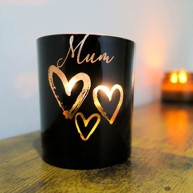 Personalised Scented Glow Candle - Three Hearts