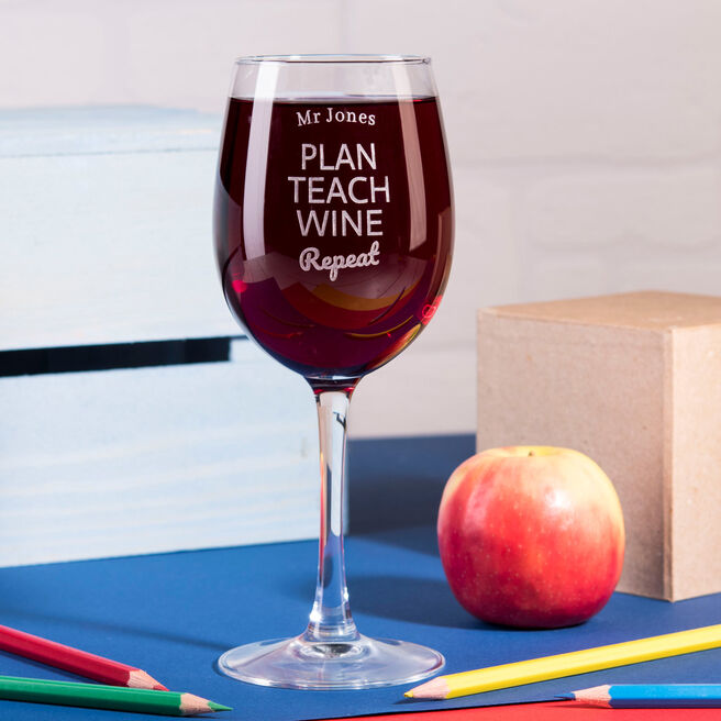 Personalised Wine Glass - Plan Teach Wine