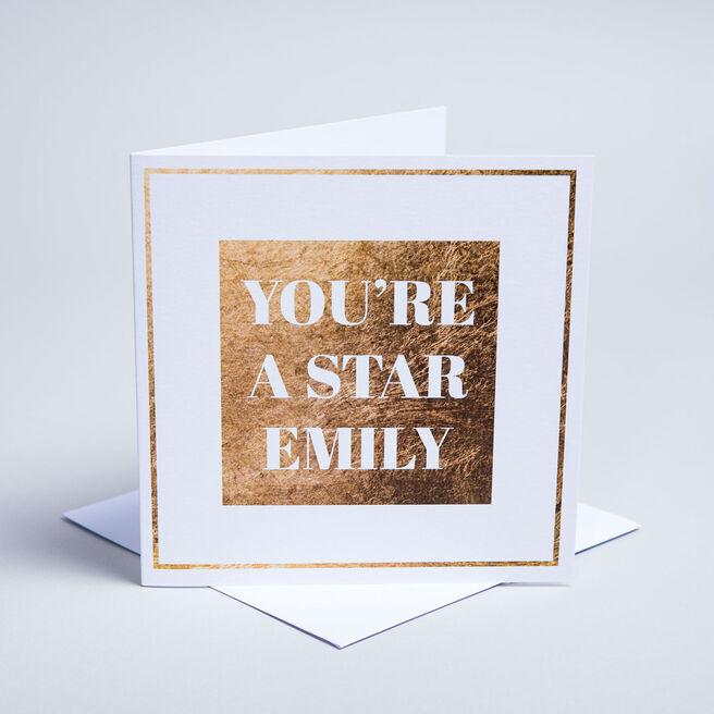 Personalised Card - Gold Square