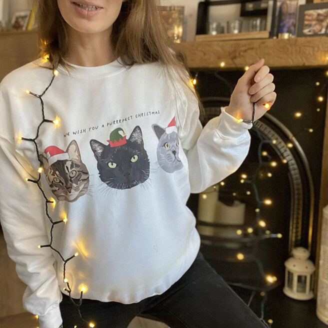 Personalised Purrrfect Cat Lovers Christmas Jumper