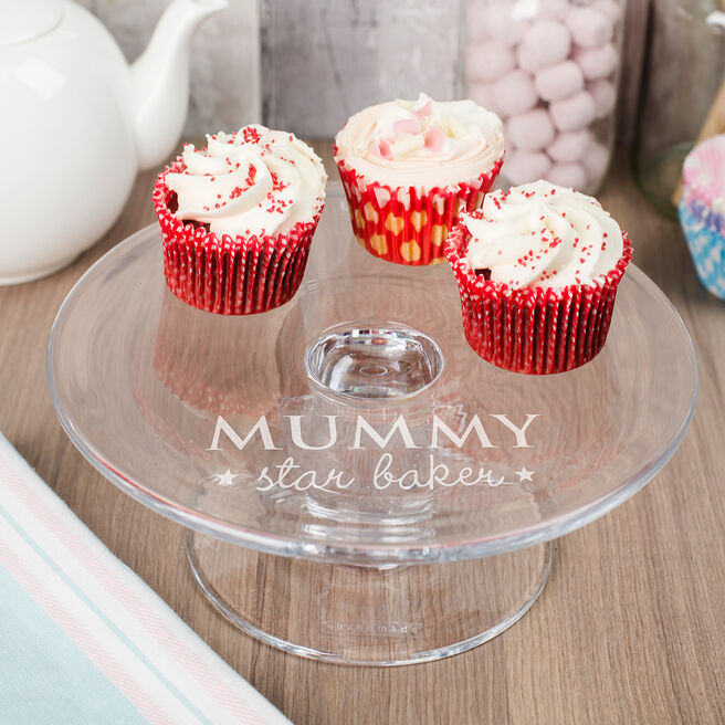 Personalised Glass Cake Stand - Star Baker