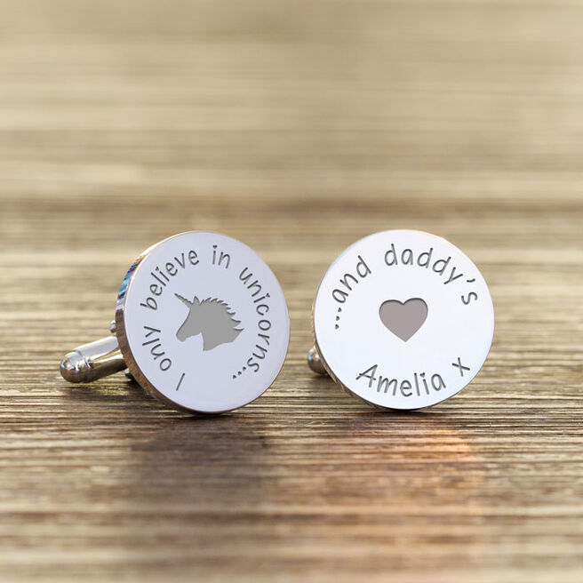 Personalised Only Believe in Daddy Cufflinks